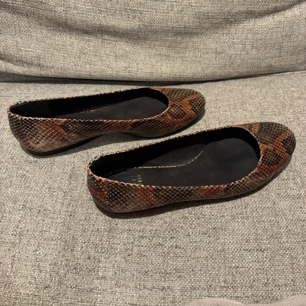 Stuart Weitzman Python Embossed Leather Ballet Fl… - image 4